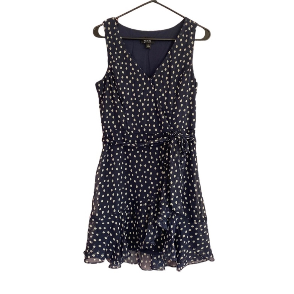 NEW Navy Blue Polka Dots Sleeveless Dress size medium